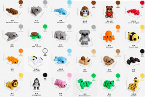 Vashine-Jouet animal imprimé <span class=keywords><strong>en</strong></span> 3D, jouet souvenir zoo de dessin animé, ornement <span class=keywords><strong>en</strong></span> cristal flexible, mignon, PLA Toi pour enfants - Product Image 5