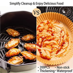 Air Fryer Disposable Paper Liners Non-Stick Parchment Paper 6.3inch/8inch Oven Microwave Safe Food Grade Material for <b>Baking</b> - Product Image 5