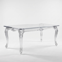Mesa de Comedor Rectangular Transparente de Acrílico Transparente para Uso en el Comedor del Hogar