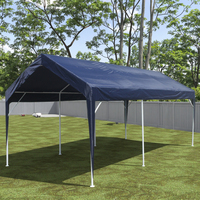 Auvent extensible 3*6M pour garage, abri d'auto extérieur résistant aux UV, sans paroi latérale