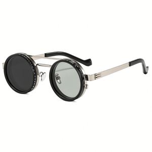 Lunettes de soleil polarisées réglables ND9 avec logo personnalisé 2026, protection UV400, style punk rond, pour hommes et femmes - Product Image 5