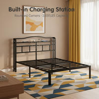 Lit double en fer forgé pour chambre à coucher, design simple et moderne, cadre de lit épaissi, lit simple de 1,8 mètre pour la location