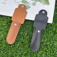Vente en gros 100% étui de rasoir en cuir véritable pour housse de sécurité pour rasoir de sécurité support de pochette de rasage noir marron