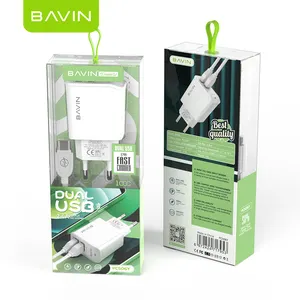 BAVINPC506Y最高品質のデュアルUSB2.4A出力急速充電器アダプターポータブル壁掛け旅行携帯電話充電器