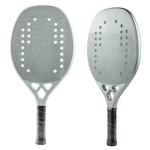 Full Carbon Silver Paddle Beach Tennis Racket