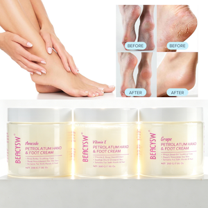 Crème <span class=keywords><strong>pour</strong></span> talons gercés au pétrolatum blanc et au beurre de karité : Réparation des <span class=keywords><strong>pieds</strong></span> très <span class=keywords><strong>secs</strong></span>, nutrition profonde, antioxydant <span class=keywords><strong>pour</strong></span> <span class=keywords><strong>les</strong></span> <span class=keywords><strong>pieds</strong></span> rugueux - Product Image 1