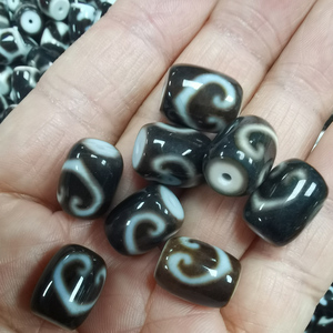 Cuentas Dzi Tibetanas Antiguas Mini de 10*14MM, Diseño de Dios Ruyi, Hombre Grande de Dos Ojos, Wanzi, para Hacer Pulseras - Product Image 6