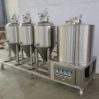 Équipement de brasserie artisanale GHO 100L avec 3 cuves de fermentation et cuve sous pression, système de brassage de bière facile à utiliser