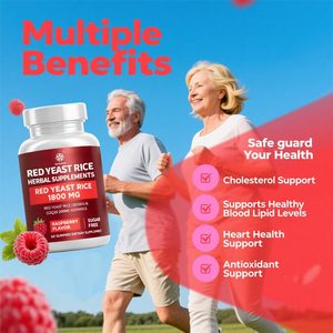 Gạo men đỏ cao cấp 1800mg & CoQ10 200mg Gummies, không đường 8 trong <span class=keywords><strong>1</strong></span> với Omega-3, táo gai, hỗ trợ tim & <span class=keywords><strong>cholesterol</strong></span> - Product Image 4