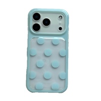 Nouvelle coque de téléphone transparente en TPU à pois 2026 pour modèles 17 Pro Max 16/15 Pro – Design élégant à bulles d'air, antichoc
