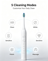 Cepillo de Dientes Eléctrico Recargable Sónico Eisler T14 Negro y Blanco para Parejas, Ideal para Regalo