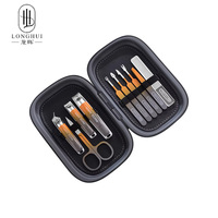 Juego de Cortaúñas de Acero al Carbono Longhui, Kit de Uñas con Cuchilla Oblicua Especial, Diez Piezas, Herramientas de Manicura de Alta Calidad para Uso Doméstico