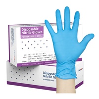 Gants en nitrile imperméables examen médical grand bleu 100 pièces/boîte gants en nitrile jetables sans poudre 4mil pour médical
