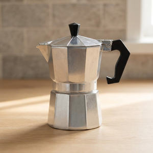 Caffettiera Espresso Tradizionale Morning Chef 1 Tazza, Design Classico Italiano, Moka in Vetro Argento 2 Tazze per Uso Commerciale - Product Image 3