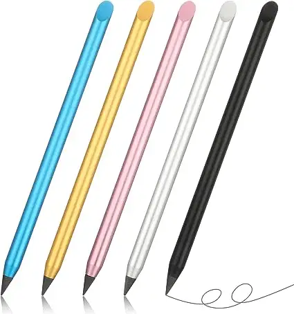 Stylo éternel stylo en métal sans encre métallique sans encre stylo en aluminium avec gomme latente pour enfants adultes écriture dessin