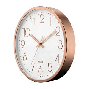 Stylish 12 Inch Rose Gold Metal Frame Quartz Hanging Wall <b>Clock</b> with 3D Numerals Silent <b>Movement</b> Modern Design - Product Image 2
