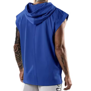 Canotte con Cappuccio Casual da <span class=keywords><strong>Uomo</strong></span> per Palestra, Magliette 3D XL da Allenamento, T-Shirt per Bodybuilding, Lavorazione a Maglia Lavata 100% Poliestere per Fitness - Product Image 2