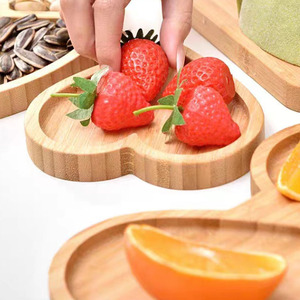 Bandeja de servir en forma de corazón de bambú con juego de cubiertos para postres, frutas, pizza, fiestas, ecológica, solo se puede lavar a mano, personalizable - Product Image 3