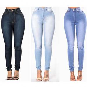 Wholesale Custom Blue Jean Pant Skinny Femme Mom Pantalones High Waist Denim <b>Ladies</b> Jeans Women Pant Plus Size J0181 - Product Image 2
