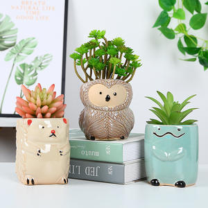 Maceta <span class=keywords><strong>de</strong></span> Cerámica <span class=keywords><strong>con</strong></span> Forma <span class=keywords><strong>de</strong></span> Zorro <span class=keywords><strong>de</strong></span> Dibujos Animados <span class=keywords><strong>de</strong></span> 4.3 Pulgadas para Suculentas, <span class=keywords><strong>Cactus</strong></span> y Plantas <span class=keywords><strong>de</strong></span> Interior - Product Image 1