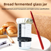 Toples Kaca Fermentasi Roti Sourdough 24oz Terlaris, Wadah Kultur Ragi Alami dengan Pelacak Suhu dan Waktu