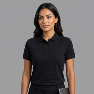 Women's <b>Black</b> <b>Polo</b> Shirt Short Sleeve Casual Pique Solid Color Regular Fit Polyester / Cotton <b>Top</b> New Trending Women <b>Polo</b> Shirt - Product Image 1
