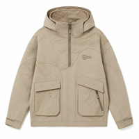 Sweat à capuche personnalisé pour homme avec fermeture éclair quart de tour, panneau de poche utilitaire, streetwear d'extérieur, fabricant ODM