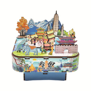 Yunnan Impressie Muziekdoos Nationale Mode Stad Schilderachtige Plek Souvenir Creatieve Dynamische Muziekdoos Houten 3d Puzzel Model - Product Image 4