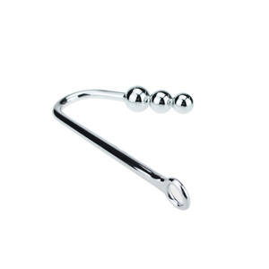 Gancho <span class=keywords><strong>Anal</strong></span> Metálico de Acero Inoxidable con 3 Bolas y Lazo de Restricción, Juguete Sexual - Product Image 2