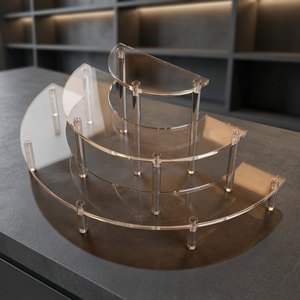 Clear Acrylic Eco-Friendly Portable Detachable Tiered Display <b>Riser</b> Multi-Step Countertop Organizer Retail Product Display Stand - Product Image 3