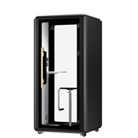 Cabine téléphonique de bureau modulaire moderne, cadre en aluminium, éclairage LED, montage facile, design amovible pour les bâtiments de bureaux, réduction du bruit