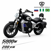 Moto électrique de tourisme 72V 5000W avec batterie au lithium, vitesse maximale de 130 km/h