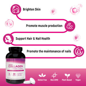 Comprimés de collagène hydrolysé pour femmes - Peptides de collagène non OGM avec biotine et vitamine C Faible MOQ Soins de la peau personnalisés Complément alimentaire pour la santé - Product Image 5