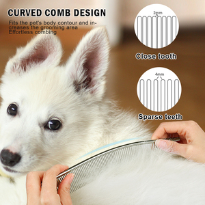 Peigne à puces en acier inoxydable pour animaux de compagnie, accessoire de toilettage, vente en gros, - Product Image 3