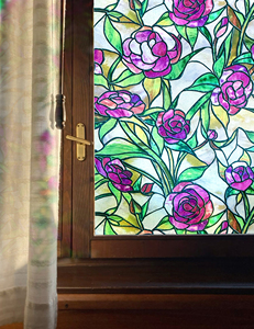 <span class=keywords><strong>Film</strong></span> décoratif statique pour fenêtre, style français, effet givré, sans colle, contrôle de la confidentialité, pour l'été - Product Image 4