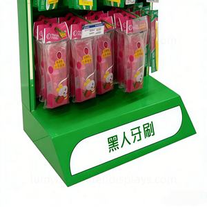 Expositor de cepillos de dientes con ganchos, estante metálico de suelo para supermercado, góndola duradera para productos de cuidado bucal - Product Image 6