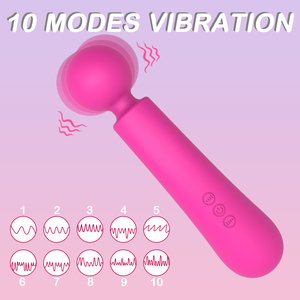 Gode Baguette Masseur Stimulateur Clitoridien, Mamelons et G SPot avec 10 Modes Vibrants, Jouets pour Femme ou Couples, - Product Image 2