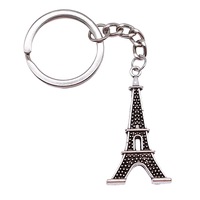 Personal isierte Metall Handwerk Eiffelturm 3D Schlüssel bund Ringe Zink legierung Karabiner Benutzer definierte Logo Blank Sublimation Metall Schlüssel bund