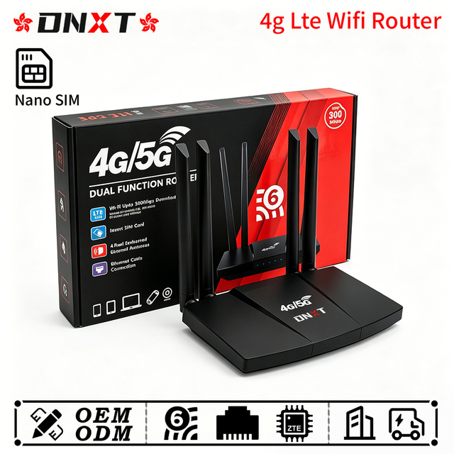 DNXT 4g Lte Wifi Router LTE Cat4 2.4GHz Wifi 6 Router 300Mbps USB Type-C 4g Sim Router WAN/LAN Nano SIM 4g Cpe Office Use