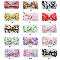 Bandeau élastique pour bébé fille, 30 motifs différents, imprimé léopard, avec nœud papillon
