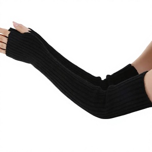 Manchettes tricotées côtelées sans couture pour femmes, couvre-bras longs extensibles, accessoires de mode d'hiver - Product Image 1