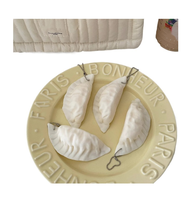 Porte-clés Squishy en forme de dumpling, jouet anti-stress en silicone à presser, jouet sensoriel fidget