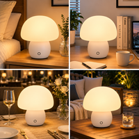 Lampe de table champignon minimaliste sans fil rechargeable à lumière chaude, LED tactile à intensité variable pour chambre et salon