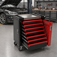 Ensemble d'outils à main automobiles professionnels de 477 pièces, boîte à outils à roulettes pour atelier avec 7 tiroirs, chariot à outils de garage