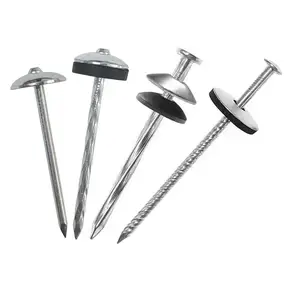 Umbrella Head Roofing Nails/corrugated Nails Galvanized Twisted Shank With Diamond Point