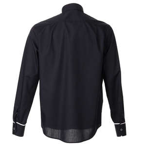 Fabricant OEM 100% Chemise noire à manches longues et col romain en coton avec logo personnalisé pour les ministres et les prêtres - Product Image 2