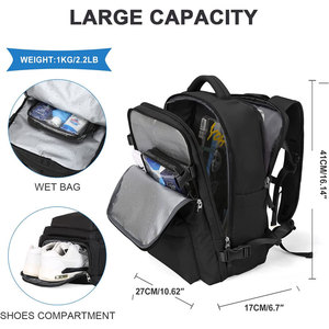 Sac à dos de randonnée unisexe personnalisé à compartiments multiples, sac à dos pour <span class=keywords><strong>homme</strong></span> avec séparation humide et sèche, imperméable, avec compartiment pour <span class=keywords><strong>ordinateur</strong></span> portable et port USB - Product Image 3