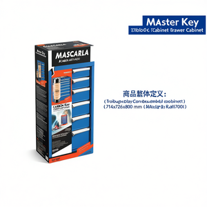 Fami Master Key Comfort <b>Drawer</b> Cabinet 6 <b>Drawers</b> 714x726x800 Mm Dark Grey Ral7000 <b>Tool</b> Storage - Product Image 2