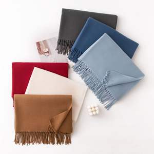 Nouveau automne hiver cachemire-comme couleur unie bleu écharpe femmes paisible tranquille respirant haut <span class=keywords><strong>de</strong></span> gamme sensation hiver cache-cou - Product Image 1