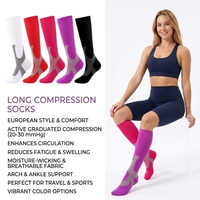 Chaussettes de compression graduée pour hommes, femmes et jeunes, pour la circulation et la récupération, vente en gros OEM
